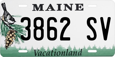 ME license plate 3862SV