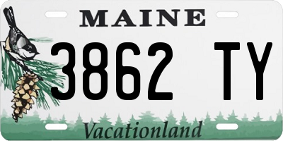 ME license plate 3862TY