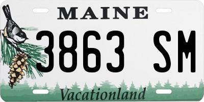 ME license plate 3863SM