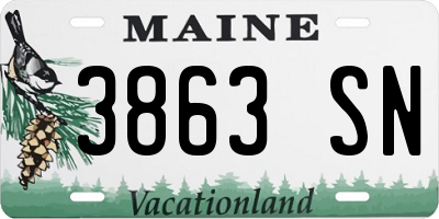 ME license plate 3863SN