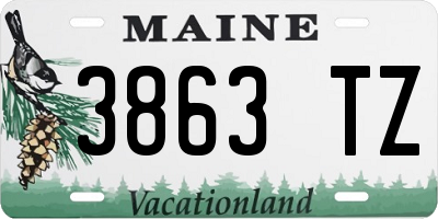 ME license plate 3863TZ