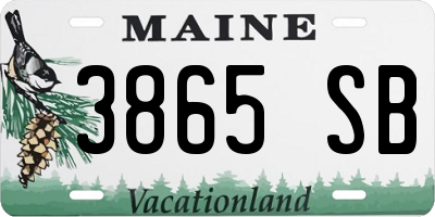 ME license plate 3865SB