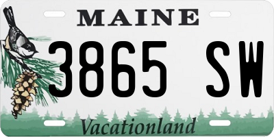 ME license plate 3865SW