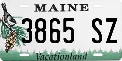 ME license plate 3865SZ