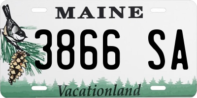 ME license plate 3866SA