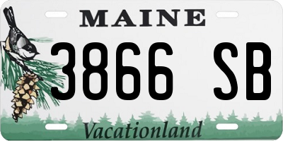 ME license plate 3866SB