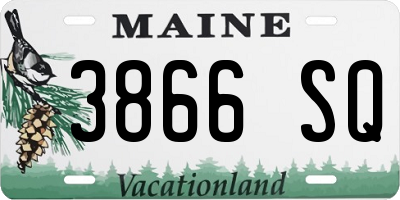 ME license plate 3866SQ