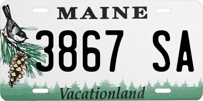 ME license plate 3867SA