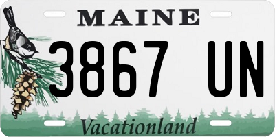 ME license plate 3867UN