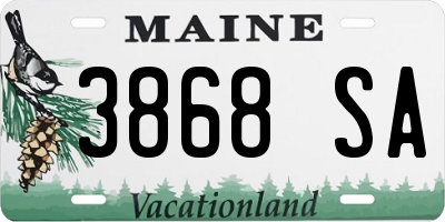 ME license plate 3868SA