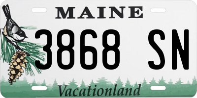 ME license plate 3868SN