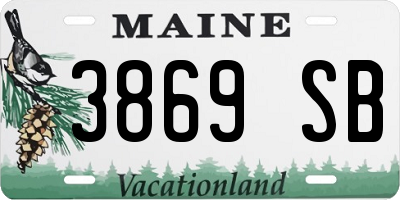 ME license plate 3869SB