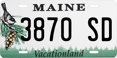 ME license plate 3870SD