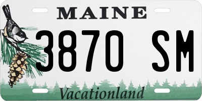 ME license plate 3870SM