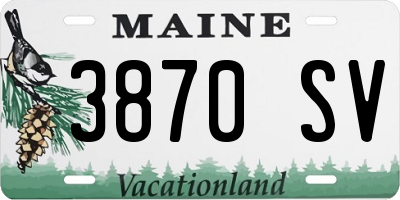 ME license plate 3870SV