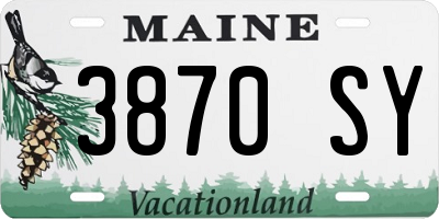 ME license plate 3870SY