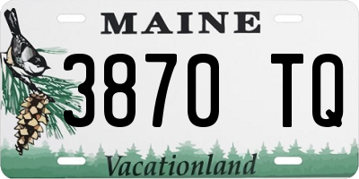 ME license plate 3870TQ