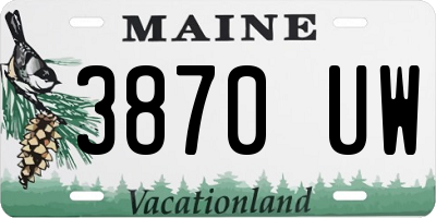 ME license plate 3870UW