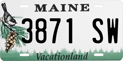ME license plate 3871SW