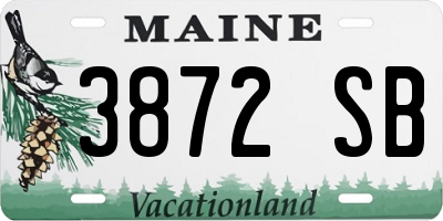 ME license plate 3872SB