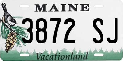 ME license plate 3872SJ