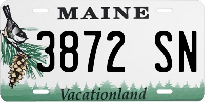 ME license plate 3872SN