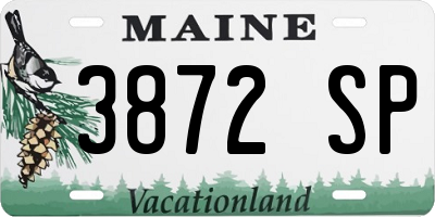 ME license plate 3872SP