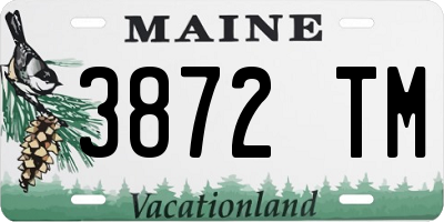 ME license plate 3872TM