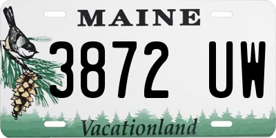 ME license plate 3872UW