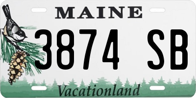 ME license plate 3874SB