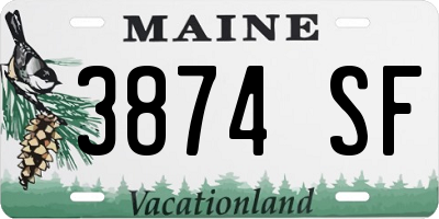 ME license plate 3874SF