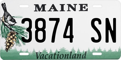 ME license plate 3874SN