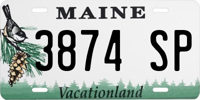 ME license plate 3874SP