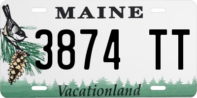 ME license plate 3874TT