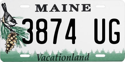 ME license plate 3874UG