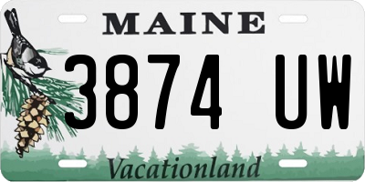 ME license plate 3874UW