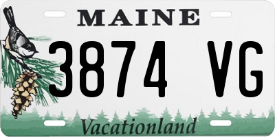 ME license plate 3874VG