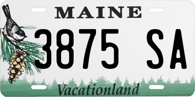 ME license plate 3875SA