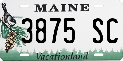 ME license plate 3875SC