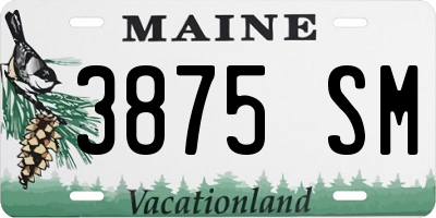 ME license plate 3875SM