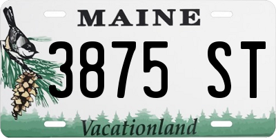ME license plate 3875ST