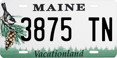 ME license plate 3875TN