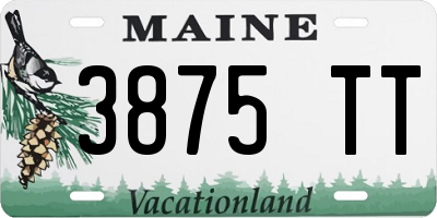 ME license plate 3875TT
