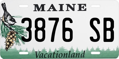 ME license plate 3876SB