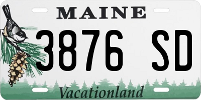 ME license plate 3876SD