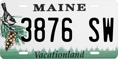ME license plate 3876SW