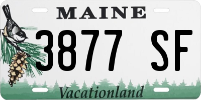 ME license plate 3877SF