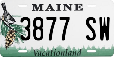 ME license plate 3877SW
