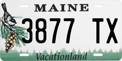 ME license plate 3877TX