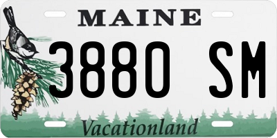 ME license plate 3880SM